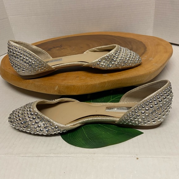 INC Concepts Blinged Jeweled CRESCENTS flats - Picture 3 of 12